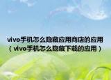 vivo手機怎么隱藏應用商店的應用（vivo手機怎么隱藏下載的應用）