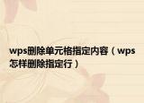 wps刪除單元格指定內(nèi)容（wps怎樣刪除指定行）