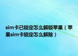 sim卡已鎖定怎么解鎖蘋果（蘋果sim卡鎖定怎么解除）
