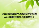 word如何在圖片上添加文字的位置（word如何在圖片上添加文字）