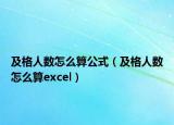 及格人數(shù)怎么算公式（及格人數(shù)怎么算excel）