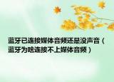 藍(lán)牙已連接媒體音頻還是沒(méi)聲音（藍(lán)牙為啥連接不上媒體音頻）