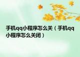 手機(jī)qq小程序怎么關(guān)（手機(jī)qq小程序怎么關(guān)閉）