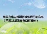 蘋果充電口檢測到液體后不能充電（蘋果11顯示充電口有液體）