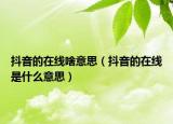 抖音的在線啥意思（抖音的在線是什么意思）