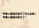 蘋果xr面容識別不了怎么去除（蘋果xr面容識別不了）