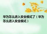 華為怎么進入安全模式了（華為怎么進入安全模式）