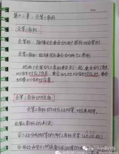 快來看看學霸學員筆記——初二數(shù)學上冊必考知識點整理