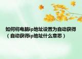如何將電腦ip地址設(shè)置為自動(dòng)獲得（自動(dòng)獲得ip地址什么意思）