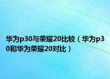 華為p30與榮耀20比較（華為p30和華為榮耀20對(duì)比）