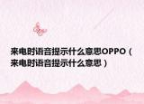 來(lái)電時(shí)語(yǔ)音提示什么意思OPPO（來(lái)電時(shí)語(yǔ)音提示什么意思）