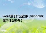 word屬于什么軟件（windows屬于什么軟件）