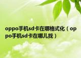 oppo手機(jī)sd卡在哪格式化（oppo手機(jī)sd卡在哪兒找）
