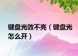 鍵盤(pán)光效不亮（鍵盤(pán)光怎么開(kāi)）