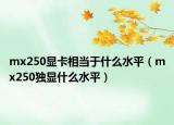 mx250顯卡相當(dāng)于什么水平（mx250獨顯什么水平）