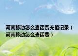 河南移動怎么查話費充值記錄（河南移動怎么查話費）