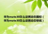華為mate30怎么設(shè)置動態(tài)圖標(biāo)（華為mate30怎么設(shè)置動態(tài)壁紙）
