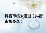 抖音審核未通過（抖音審核多久）