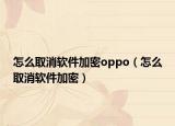 怎么取消軟件加密oppo（怎么取消軟件加密）