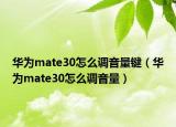 華為mate30怎么調(diào)音量鍵（華為mate30怎么調(diào)音量）