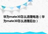 華為mate30怎么清理電池（華為mate30怎么清理后臺(tái)）