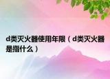 d類滅火器使用年限（d類滅火器是指什么）