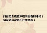 抖音怎么設(shè)置不在表面看到評論（抖音怎么設(shè)置不在線狀態(tài)）
