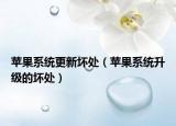 蘋果系統(tǒng)更新壞處（蘋果系統(tǒng)升級的壞處）