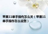 蘋果11單手操作怎么關(guān)（蘋果11單手操作怎么設(shè)置）