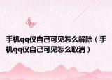 手機(jī)qq僅自己可見(jiàn)怎么解除（手機(jī)qq僅自己可見(jiàn)怎么取消）