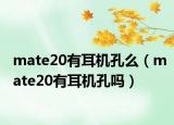 mate20有耳機孔么（mate20有耳機孔嗎）