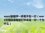 word表格字一多就不在一行（word文檔在表格里打字總是一行一個為什么）
