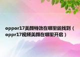 oppor17美顏特效在哪里能找到（oppr17視頻美顏在哪里開啟）