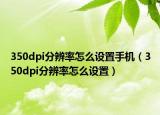 350dpi分辨率怎么設(shè)置手機(jī)（350dpi分辨率怎么設(shè)置）