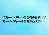 華為mate30pro怎么調(diào)聲音鎖（華為mate30pro怎么調(diào)聲音大?。? /></span></a>
                        <h2><a href=