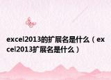 excel2013的擴展名是什么（excel2013擴展名是什么）