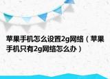 蘋果手機怎么設置2g網絡（蘋果手機只有2g網絡怎么辦）
