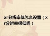 xr分辨率低怎么設置（xr分辨率很低嗎）