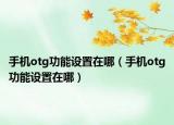 手機otg功能設(shè)置在哪（手機otg功能設(shè)置在哪）