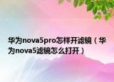 華為nova5pro怎樣開濾鏡（華為nova5濾鏡怎么打開）