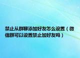 禁止從群聊添加好友怎么設(shè)置（微信群可以設(shè)置禁止加好友嗎）