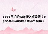 oppo手機(jī)的wap接入點(diǎn)設(shè)置（oppo手機(jī)wap接入點(diǎn)怎么更換）