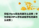 榮耀20pro雙擊亮屏怎么設(shè)置（華為榮耀20Pro手機(jī)拿起手機(jī)亮屏怎么設(shè)置）
