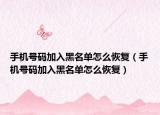 手機號碼加入黑名單怎么恢復(fù)（手機號碼加入黑名單怎么恢復(fù)）