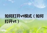 如何打開vt模式（如何打開vt）
