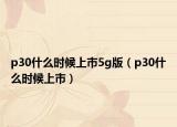 p30什么時候上市5g版（p30什么時候上市）