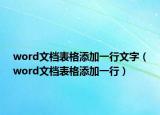 word文檔表格添加一行文字（word文檔表格添加一行）