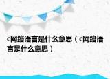 c網(wǎng)絡(luò)語言是什么意思（c網(wǎng)絡(luò)語言是什么意思）
