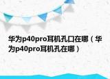 華為p40pro耳機(jī)孔口在哪（華為p40pro耳機(jī)孔在哪）