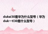 dukal30是華為什么型號（華為duk一tl30是什么型號）